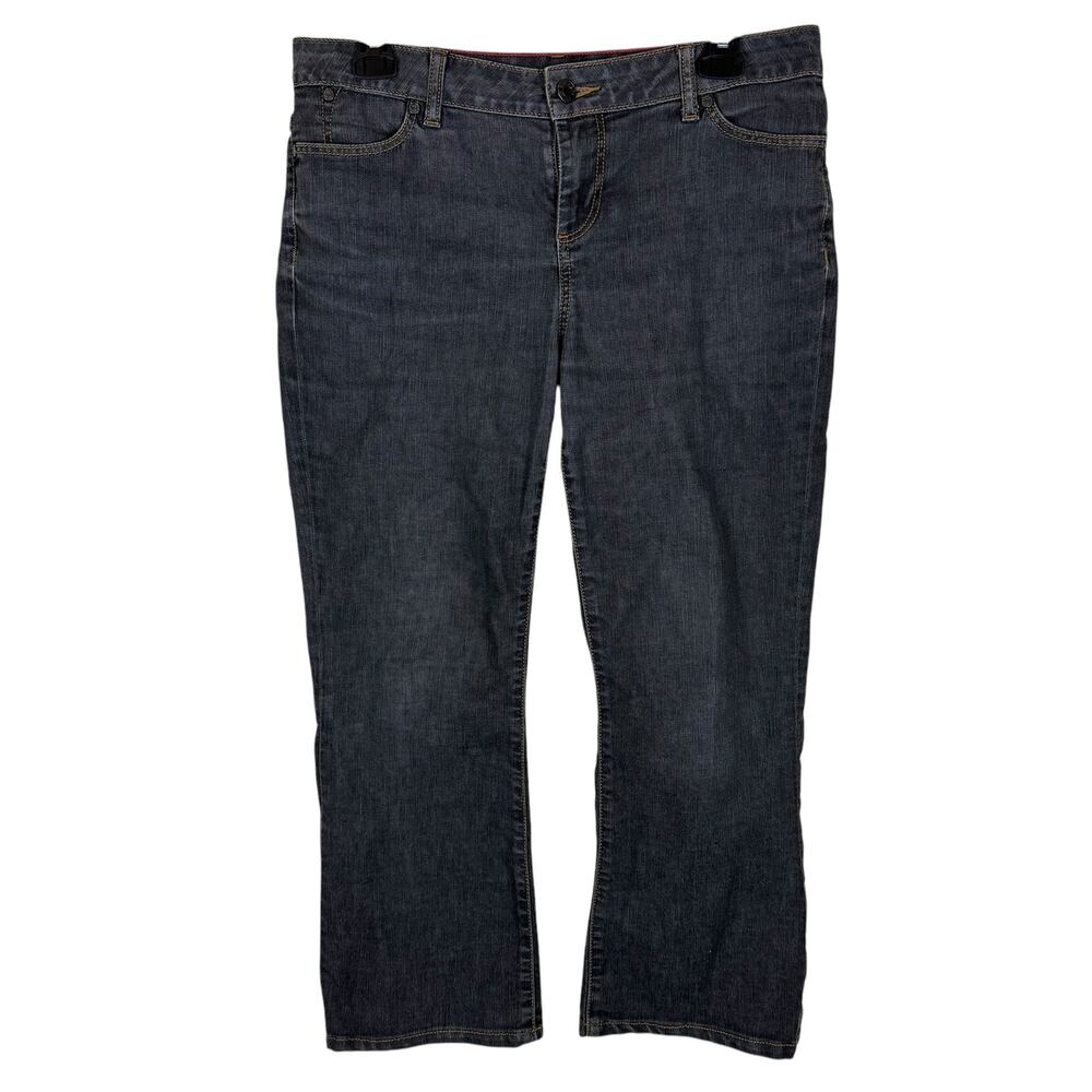 Talbots Jeans Women's 32W Black Denim Dark Wash Mid-Rise Bootcut Classic Zip Fly